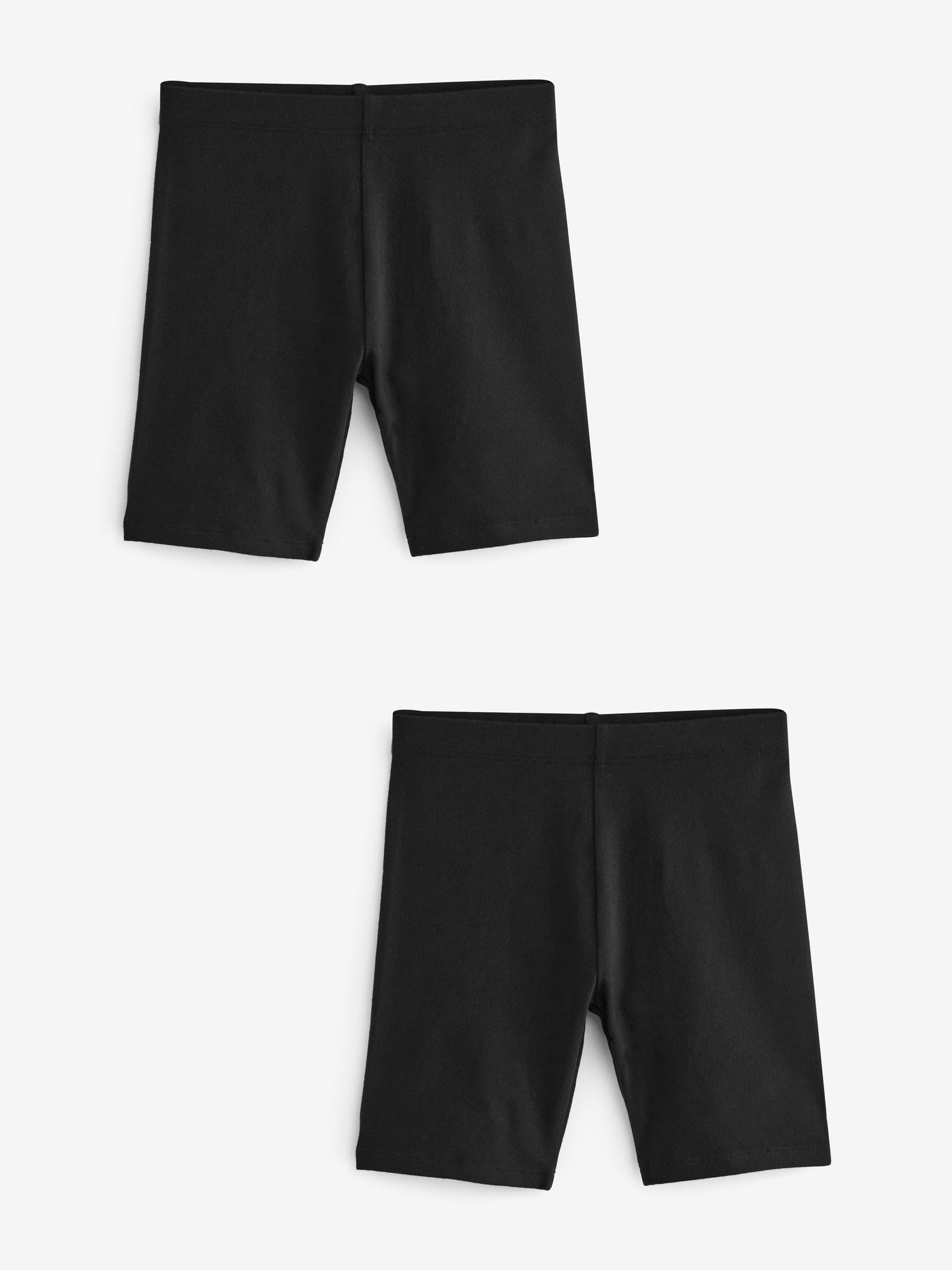Black Longer Length 2 Pack Cotton Rich Stretch Cycle Shorts (3-16yrs)