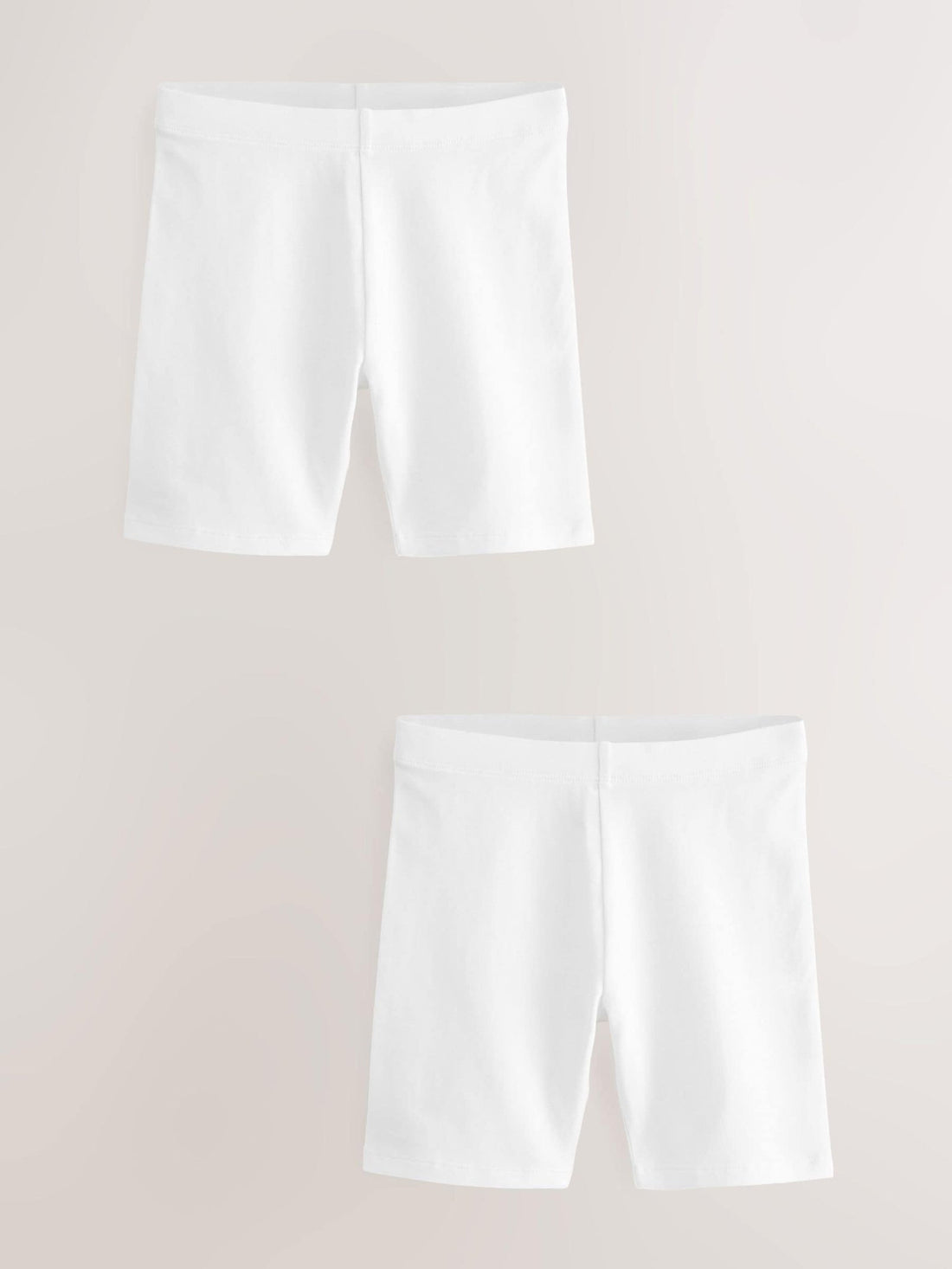 White Longer Length 2 Pack Cotton Rich Stretch Cycle Shorts (3-16yrs)