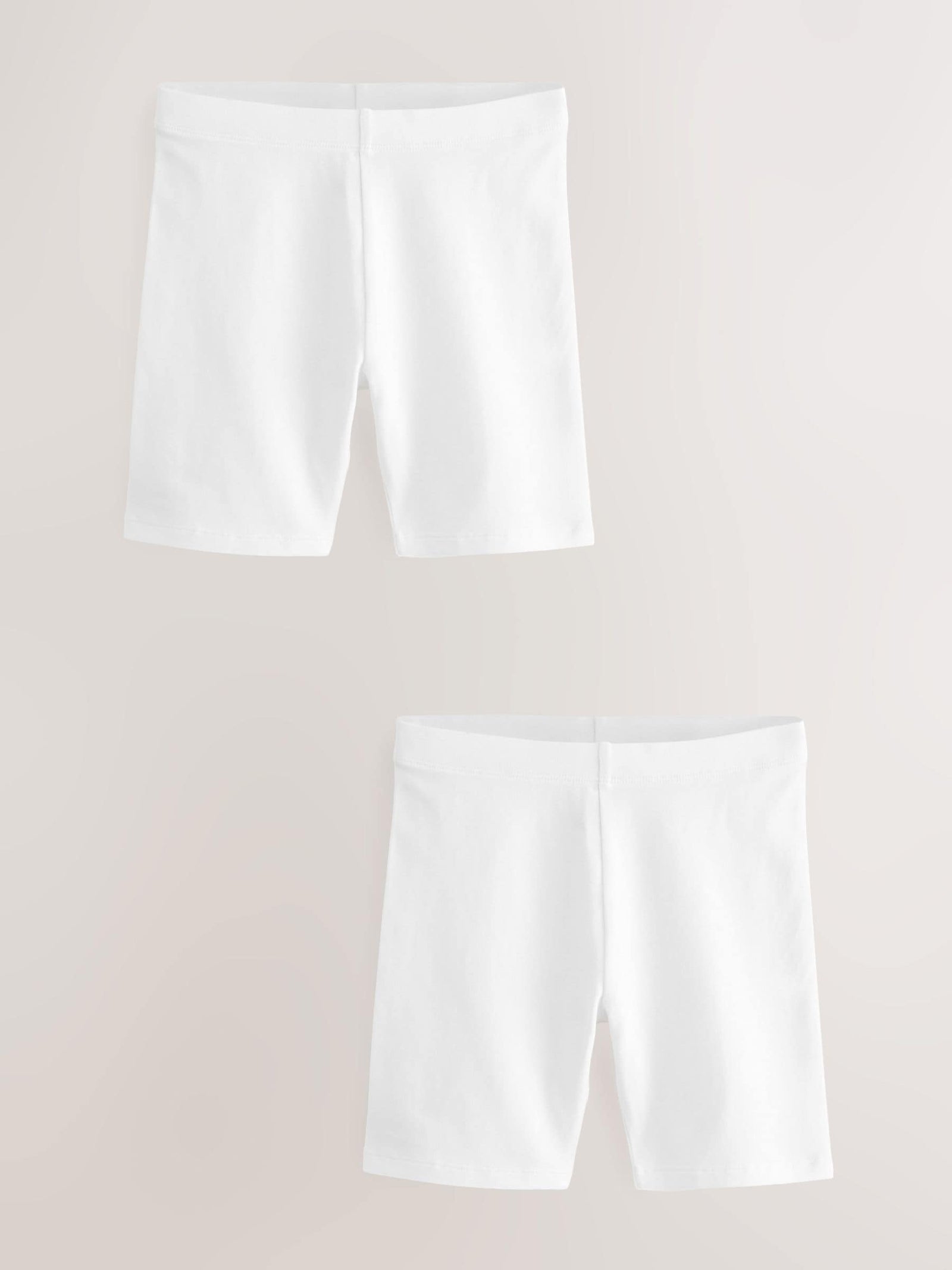 White Longer Length 2 Pack Cotton Rich Stretch Cycle Shorts (3-16yrs)