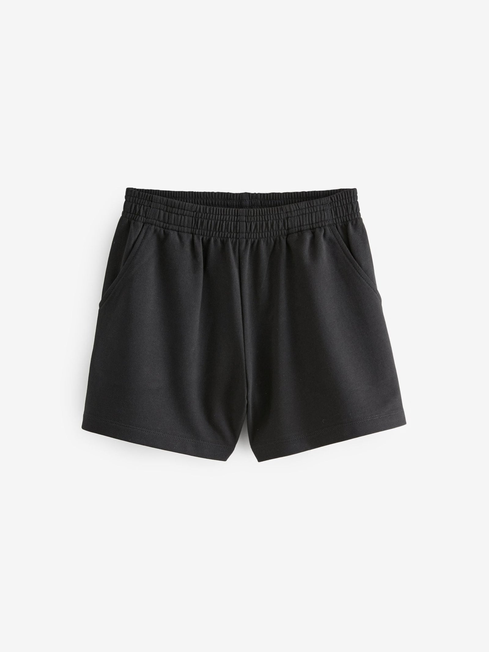 Black 100% Cotton Drawstring Sports Shorts (3-16yrs)