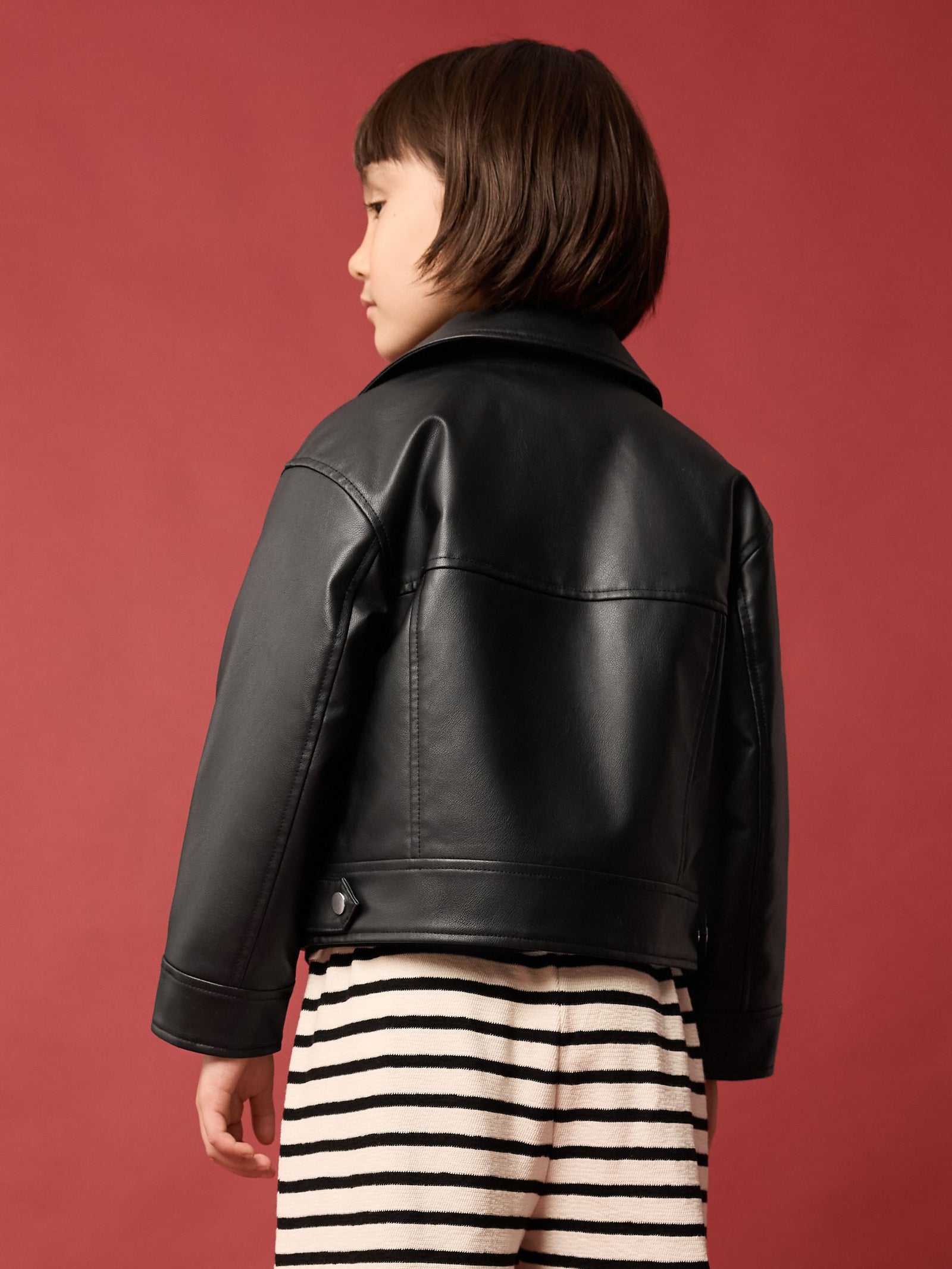 Black PU Biker Jacket (3-16yrs)