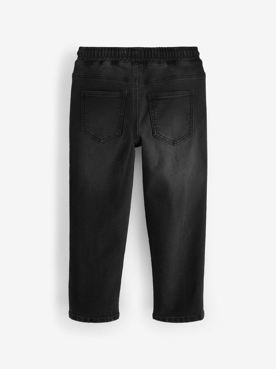 Black Loose Fit Stretch Elasticated Waist Jeans (3-16yrs)