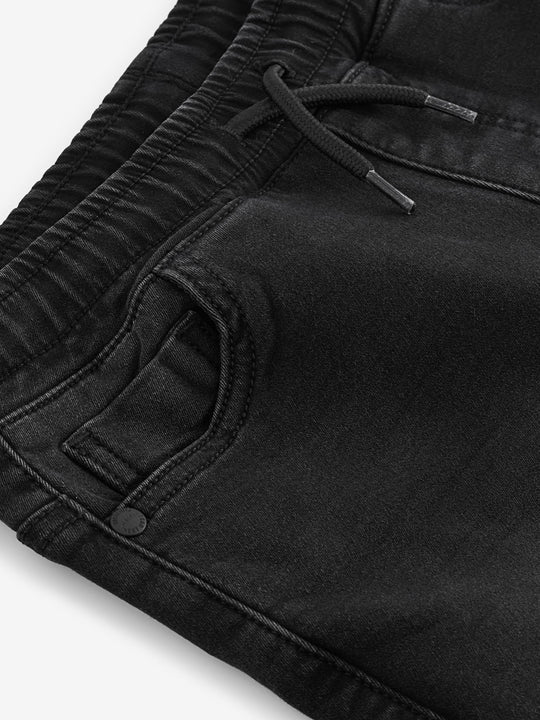 Black Loose Fit Stretch Elasticated Waist Jeans (3-16yrs)