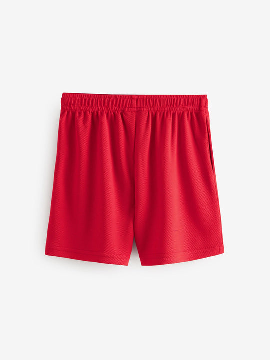 Red Single Sports Shorts (3-16yrs)