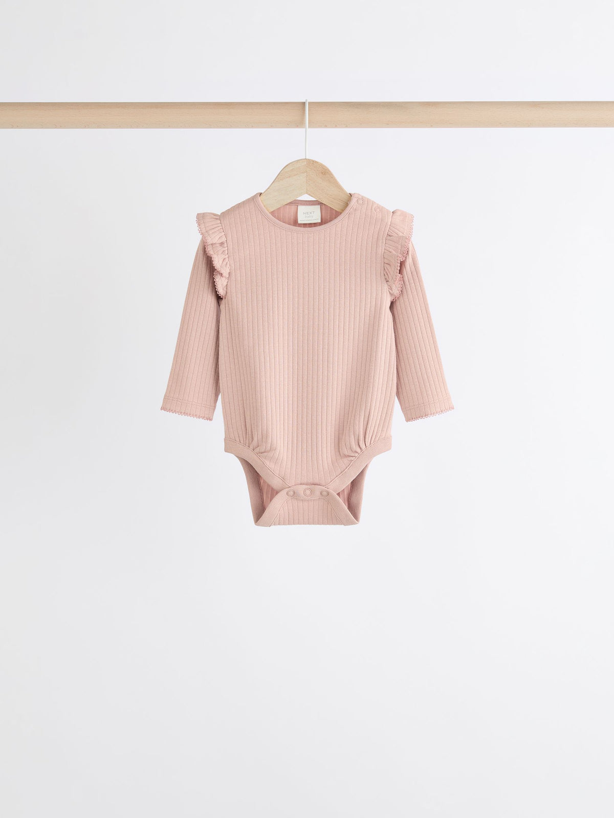 Pink/Cream Baby Long Sleeve Frill Bodysuits 4 Pack (0mths-2yrs)