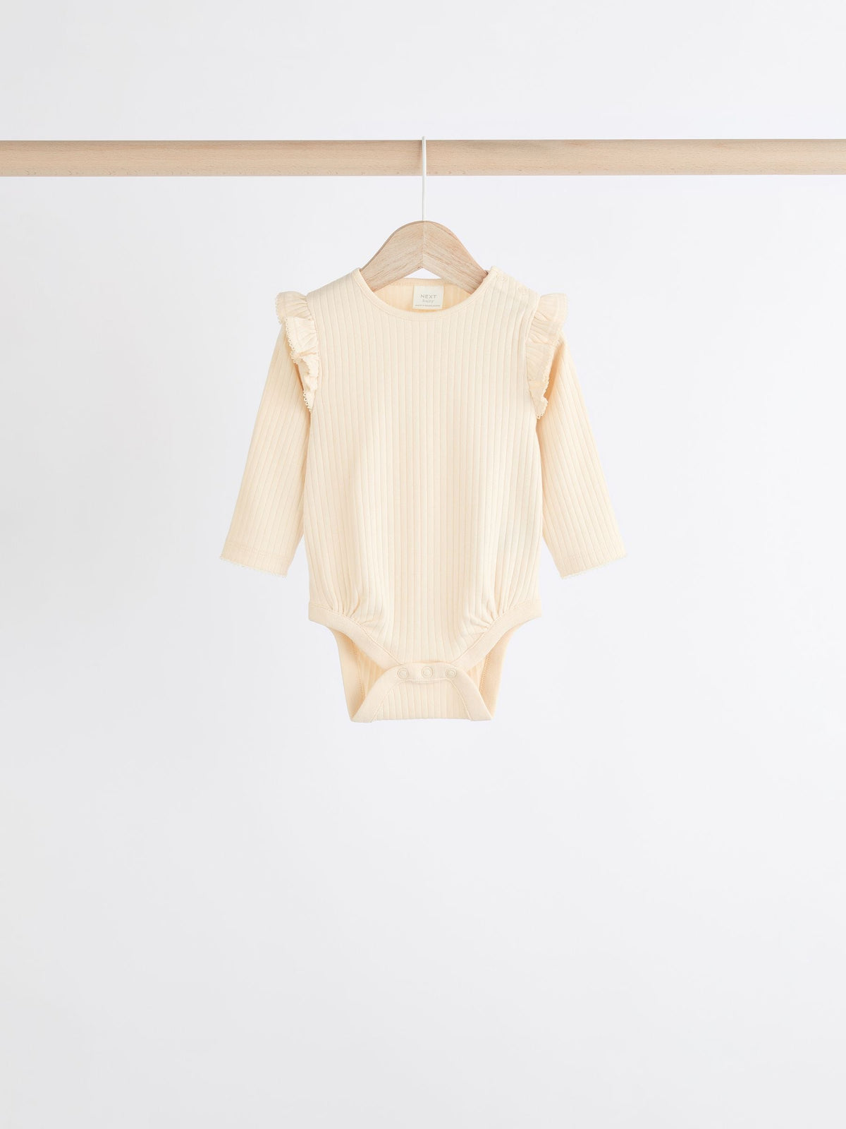 Pink/Cream Baby Long Sleeve Frill Bodysuits 4 Pack (0mths-2yrs)