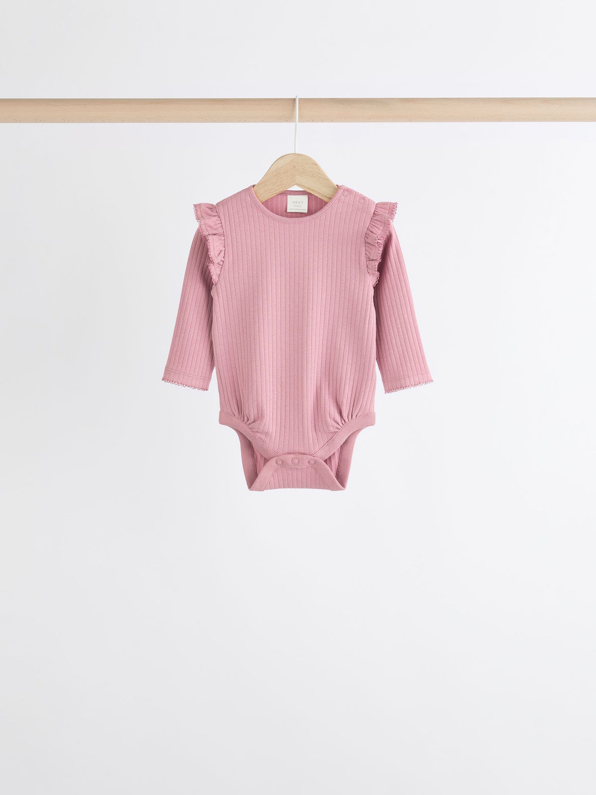 Pink/Cream Baby Long Sleeve Frill Bodysuits 4 Pack (0mths-2yrs)