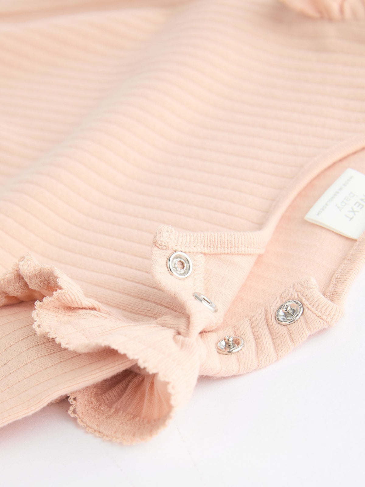 Pink/Cream Baby Long Sleeve Frill Bodysuits 4 Pack (0mths-2yrs)