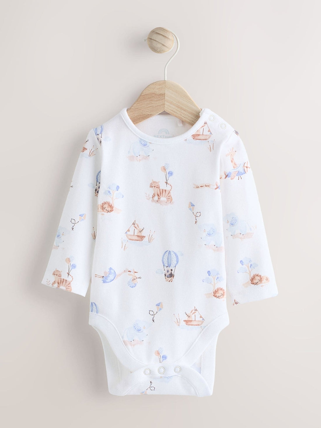 Blue Elephant Print Baby Velour Dungarees and Bodysuit Set (0-18mths)