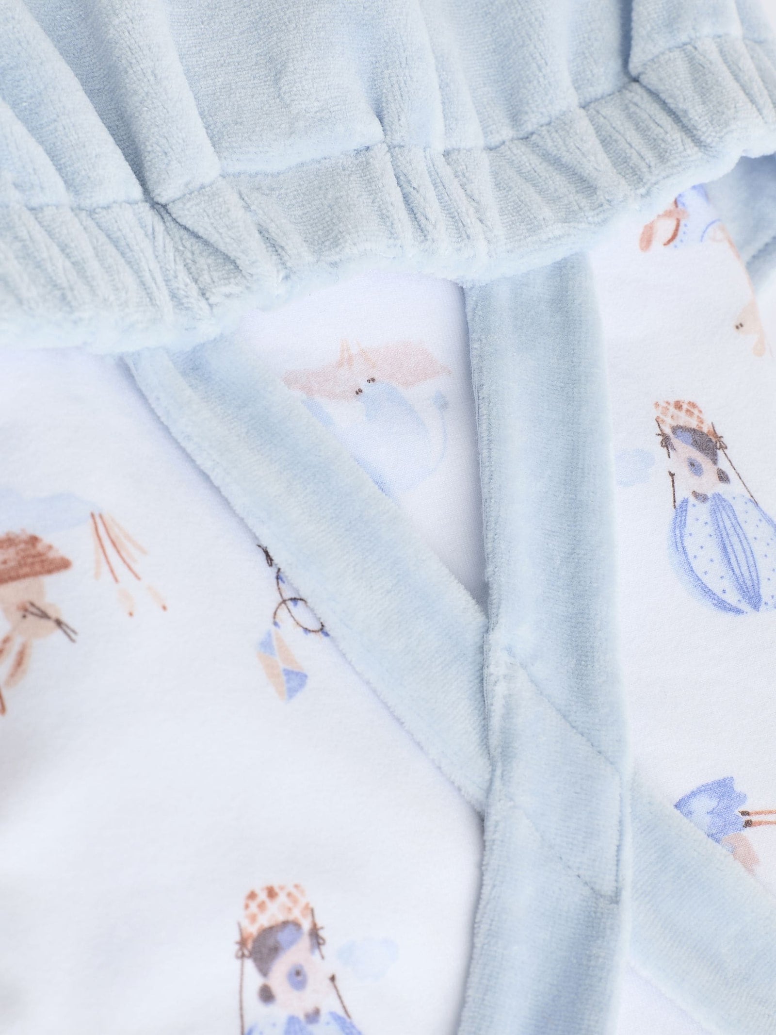 Blue Elephant Print Baby Velour Dungarees and Bodysuit Set (0-18mths)