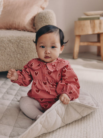 Red/Pink Heart Baby Bloomer Rompers Set 2 Piece with Tights (0mths-3yrs)