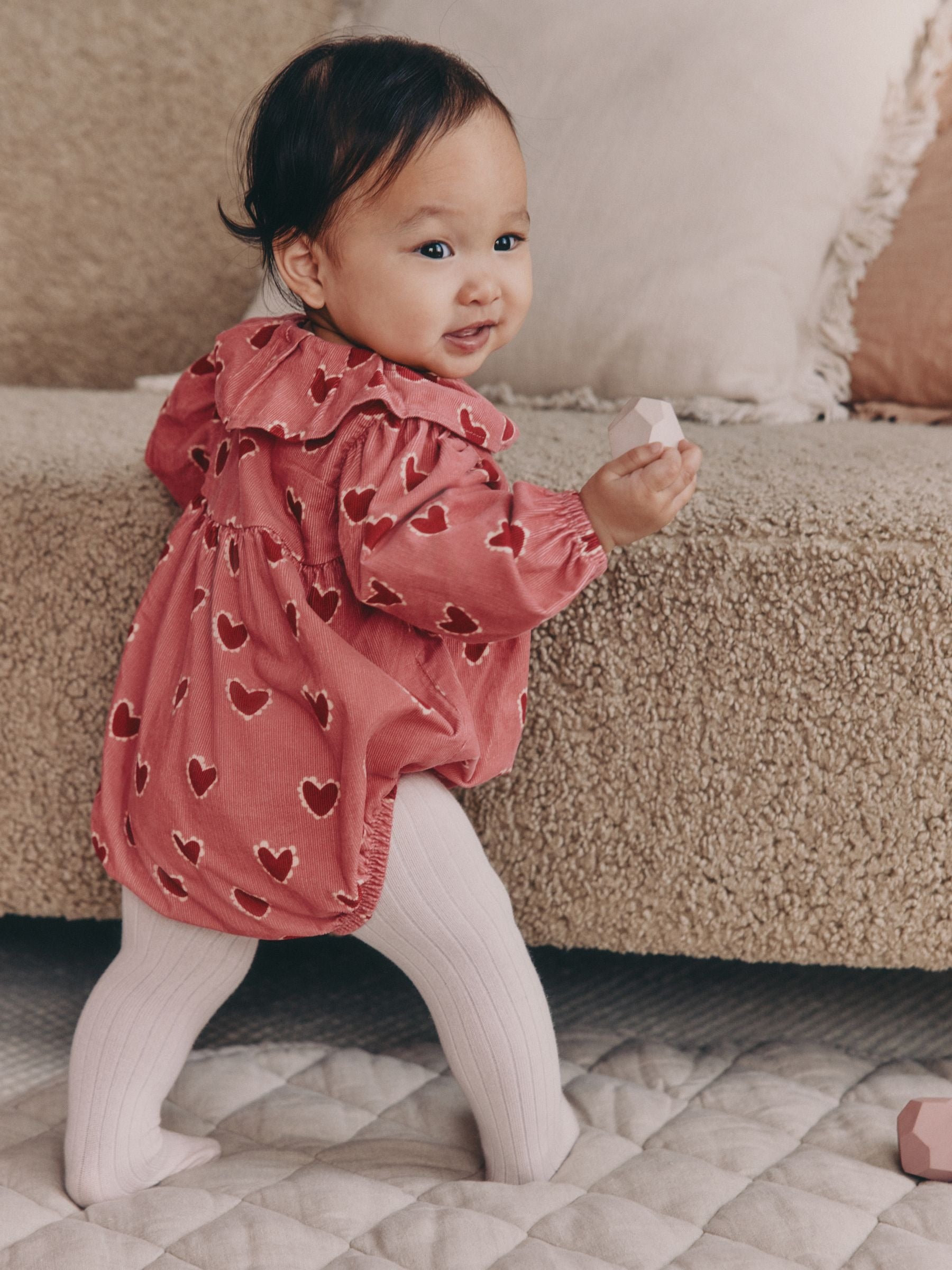 Red/Pink Heart Baby Bloomer Rompers Set 2 Piece with Tights (0mths-3yrs)