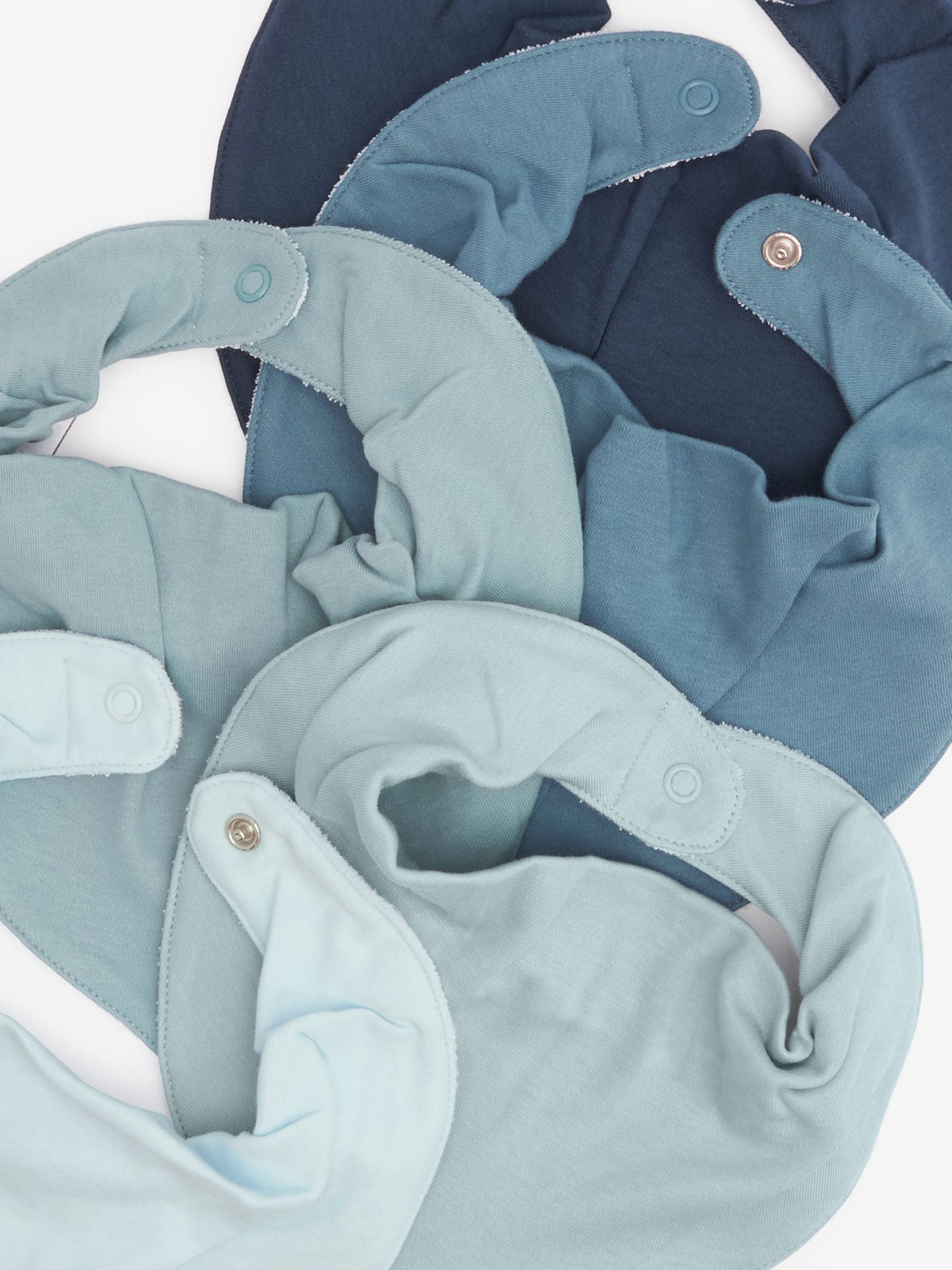 Blue 5 Pack Dribble Baby 100% Cotton Bibs