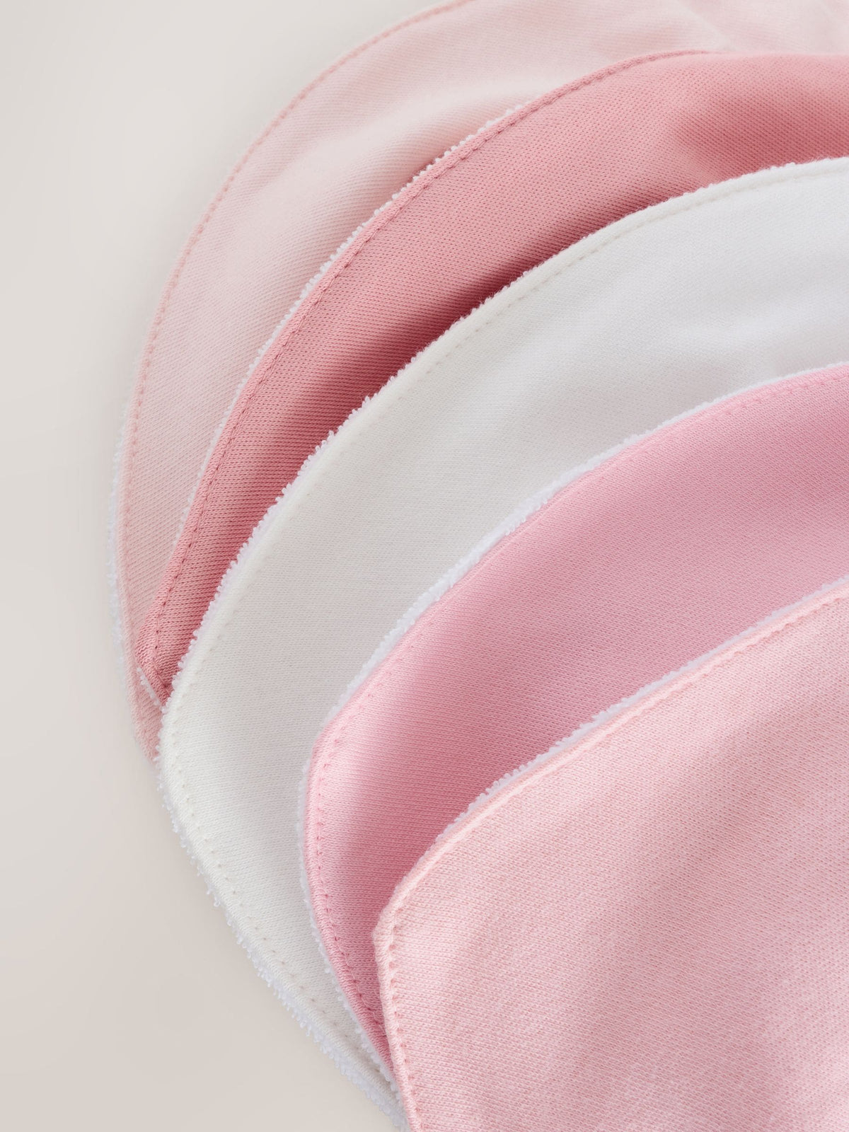 Pink 5 Pack Baby Dribble Bibs
