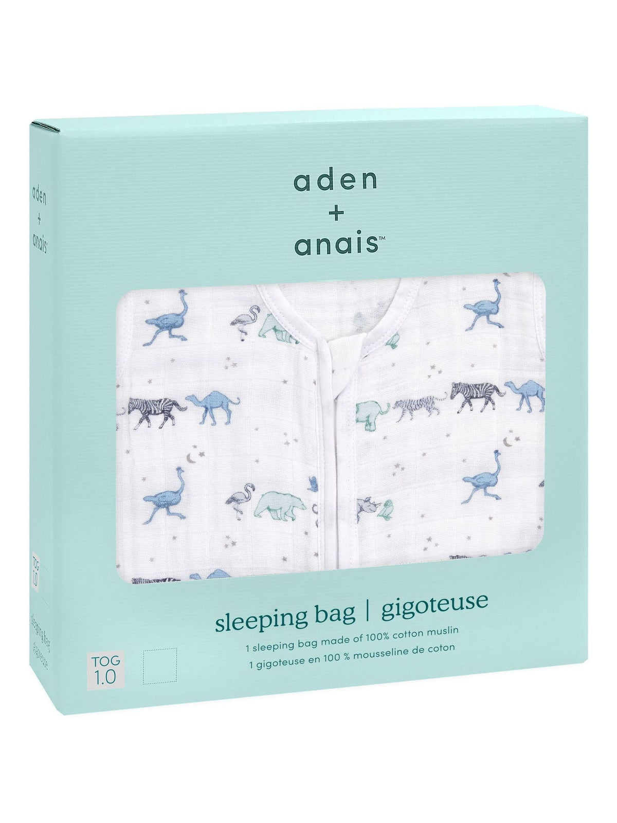aden + anais Blue 100% Cotton Sleeping Bag