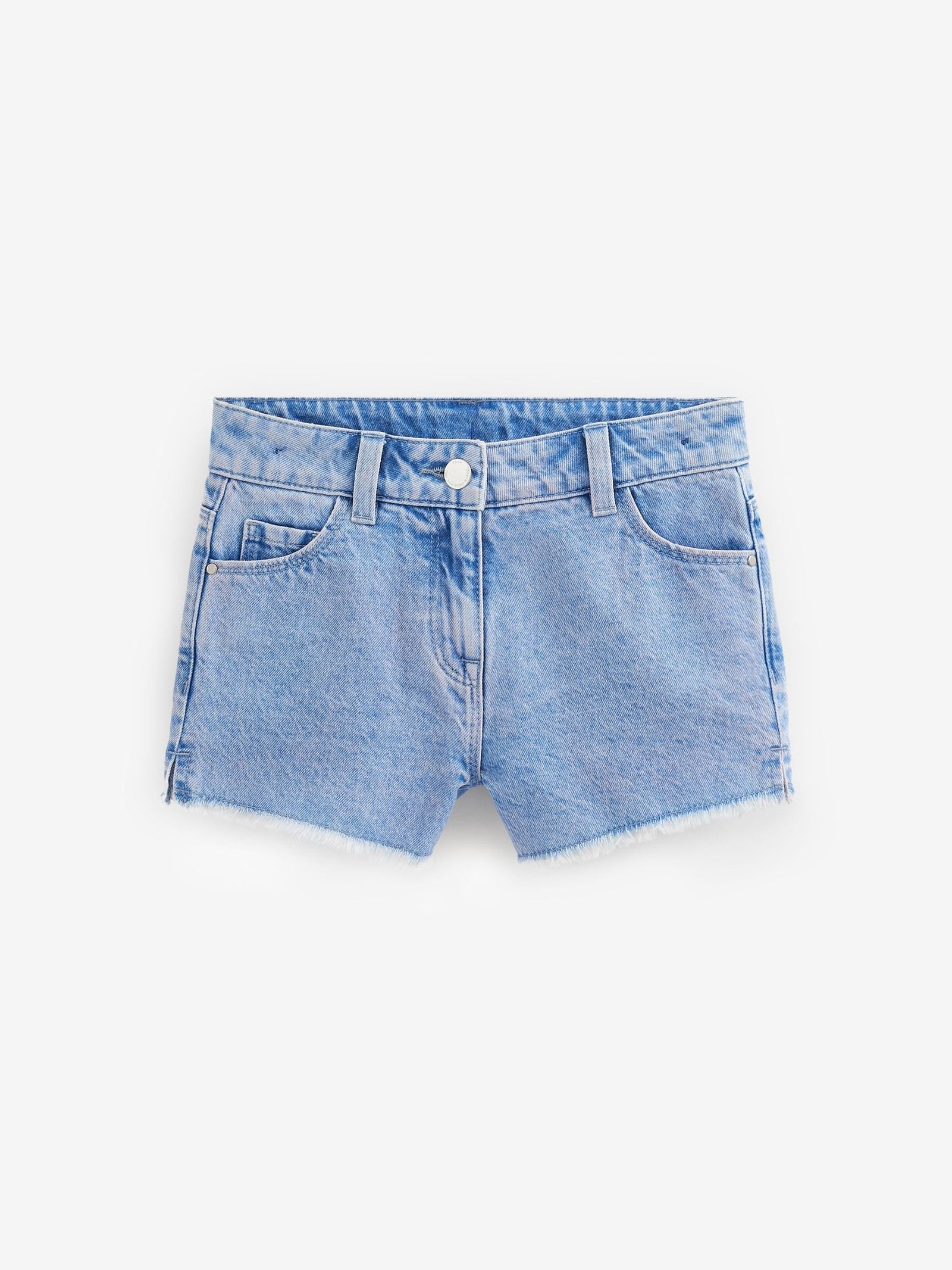 Bright Blue Regular Length Frayed Edge Denim Shorts (3-16yrs)