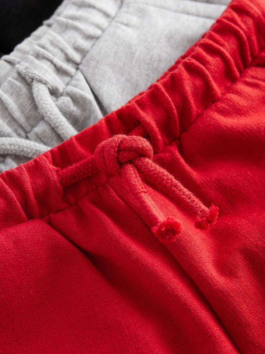 Grey/Navy Blue/Red Jersey Shorts 5 Pack (3mths-7yrs)