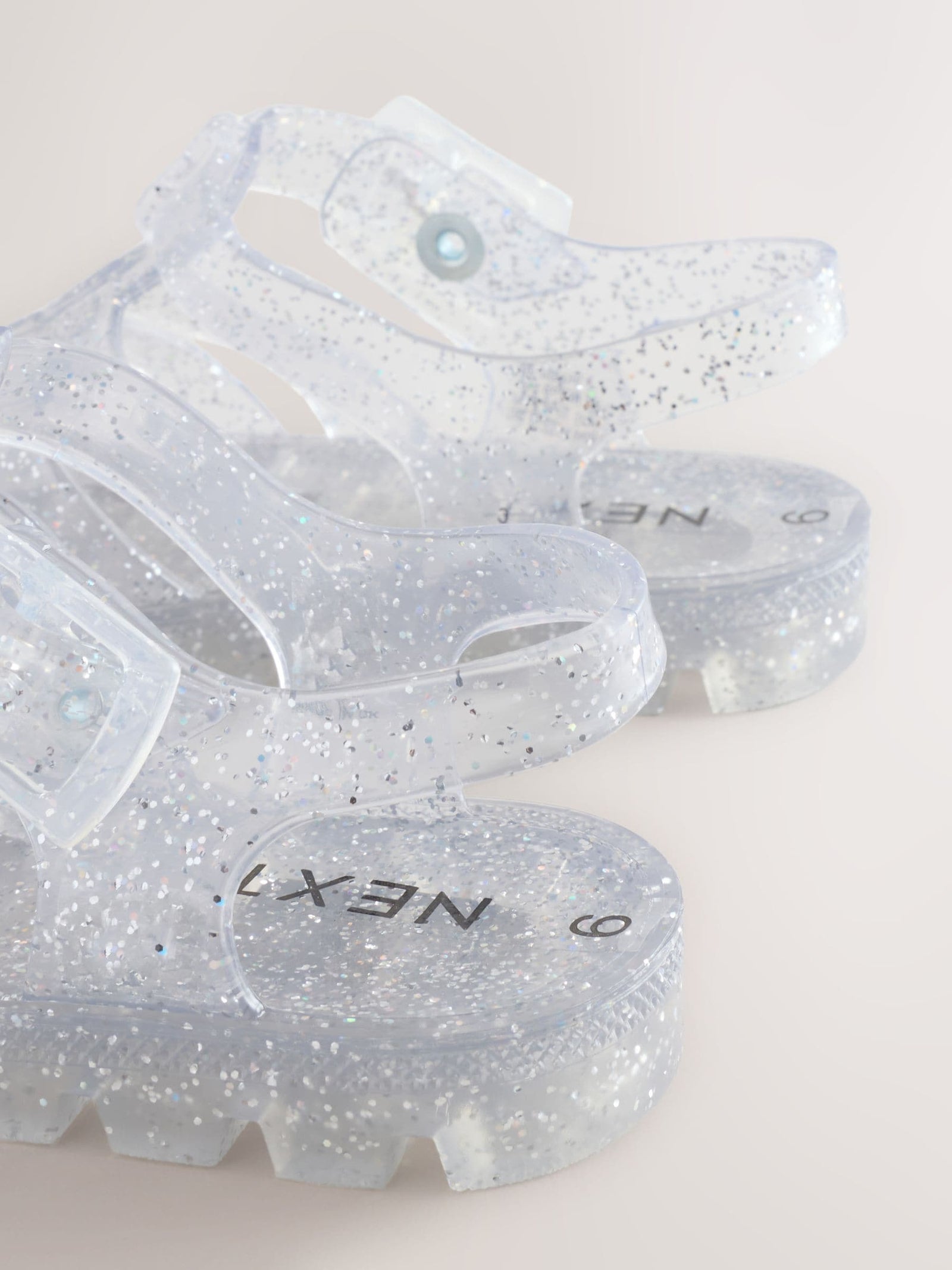 Silver Glitter Jelly Sandals