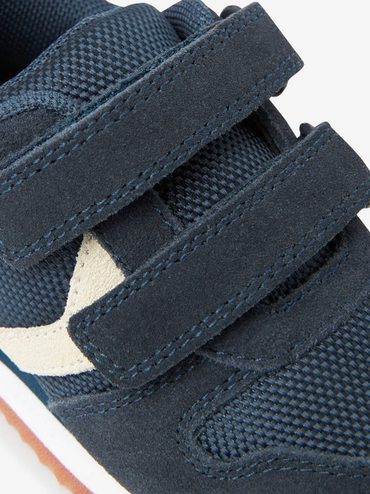 Navy Wide Fit (G) Double Strap Trainers