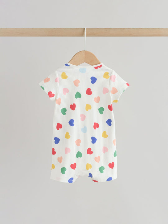 White/Blue/Red Two Way Zip Baby Rompers 3 Pack (0mths-3yrs)