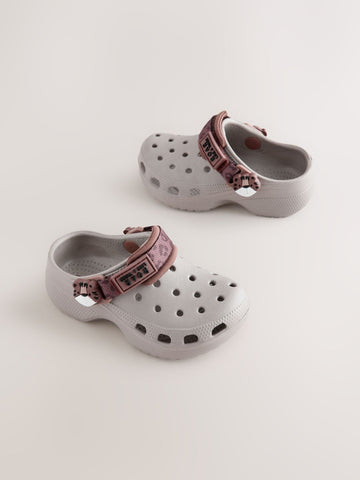 Neutral Tape Strap Clogs
