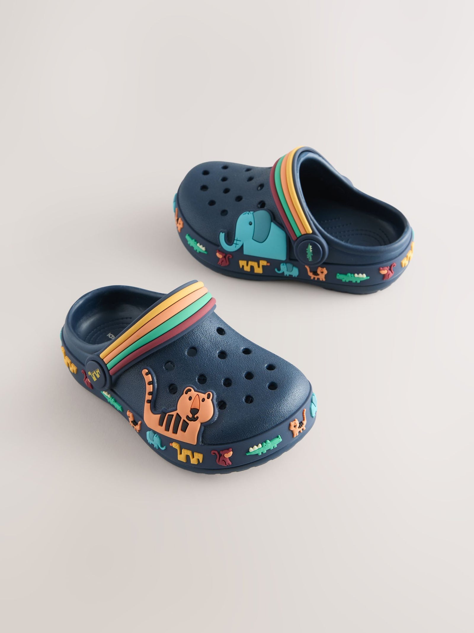 Navy Safari Clogs