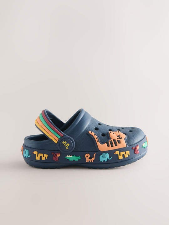 Navy Safari Clogs