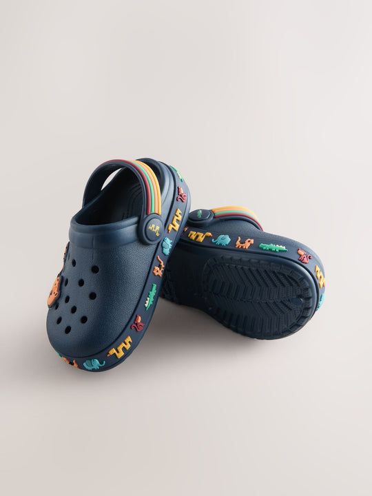 Navy Safari Clogs