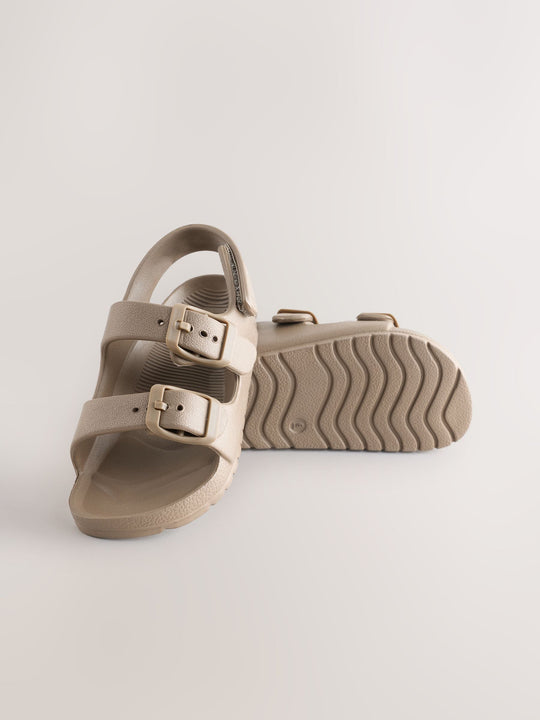 Neutral Double Buckle Ankle Strap EVA Sandals