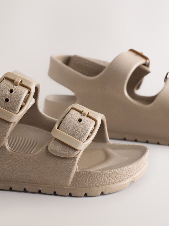 Neutral Double Buckle Ankle Strap EVA Sandals