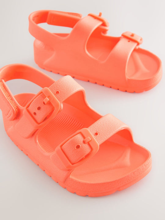 Orange Double Buckle Ankle Strap EVA Sandals