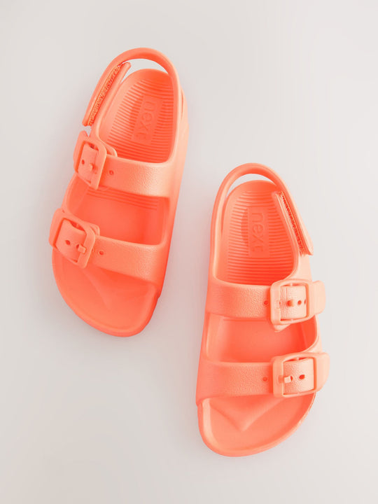 Orange Double Buckle Ankle Strap EVA Sandals