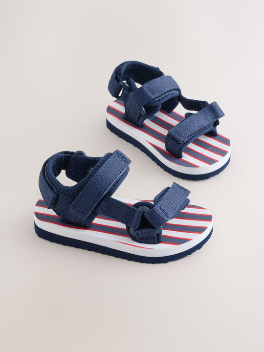 Navy Standard Fit (F) Touch Fastening Trekker Walking Sandals
