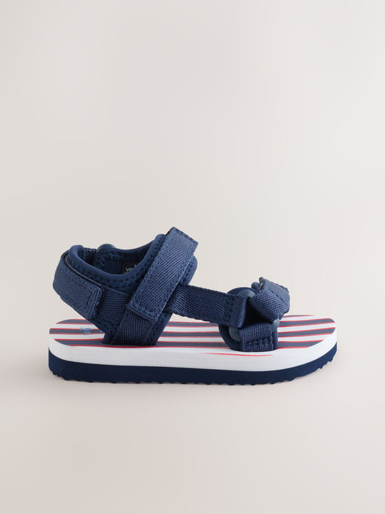 Navy Standard Fit (F) Touch Fastening Trekker Walking Sandals
