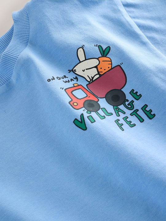 Blue Village Fete Short Sleeve Back Print T-Shirt (3mths-7yrs)