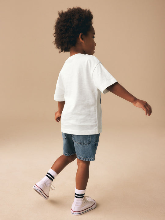 Neutral Digger Trio Short Sleeve Appliqué T-Shirt (3mths-7yrs)