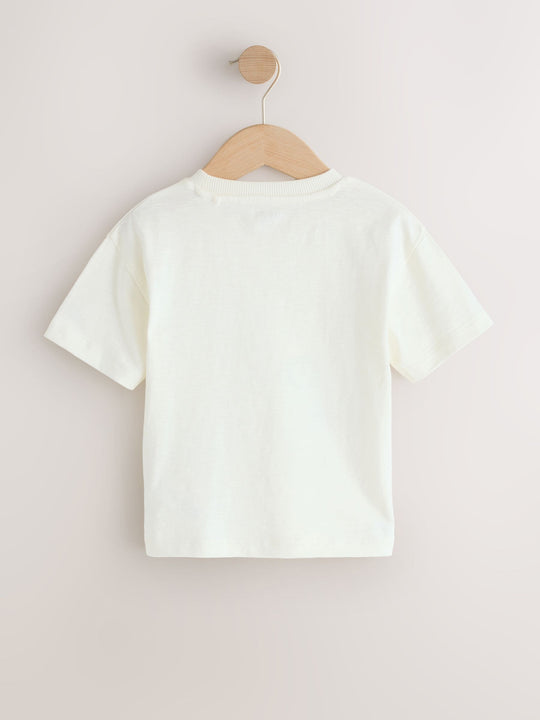Neutral Digger Trio Short Sleeve Appliqué T-Shirt (3mths-7yrs)