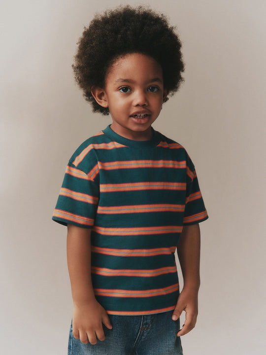 Green/Orange Short Sleeve Stripe T-Shirt (3mths-7yrs) (3mths-7yrs)
