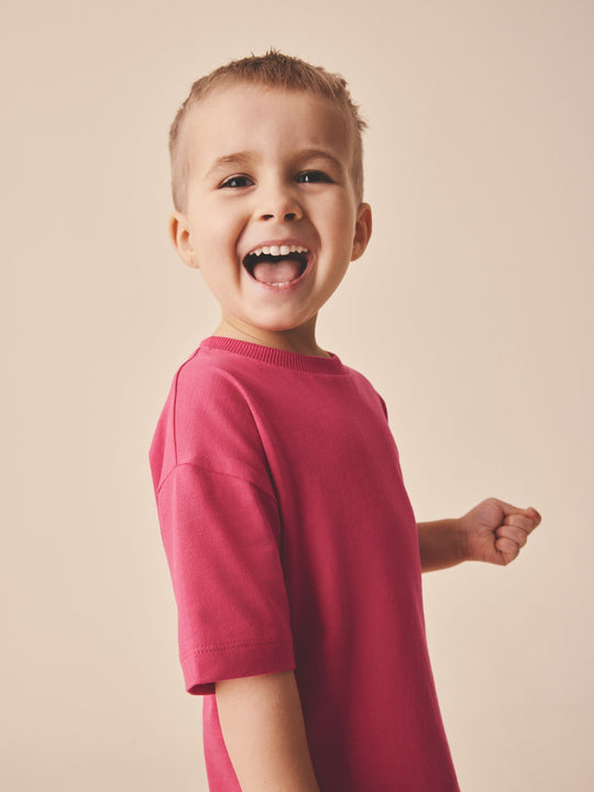 Pink Short Sleeve Plain T-Shirt (3mths-7yrs)