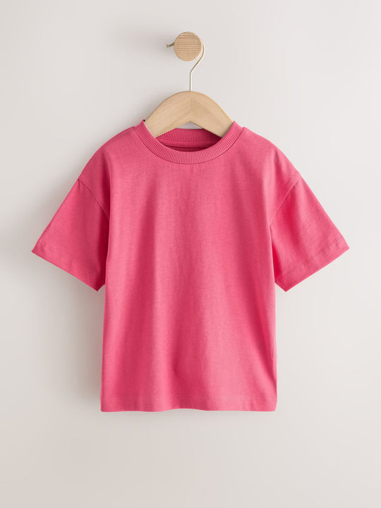 Pink Short Sleeve Plain T-Shirt (3mths-7yrs)