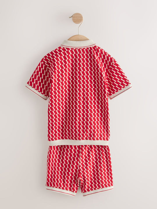 Red Check Short Sleeve Shirt and Shorts Set (3mths-7yrs)