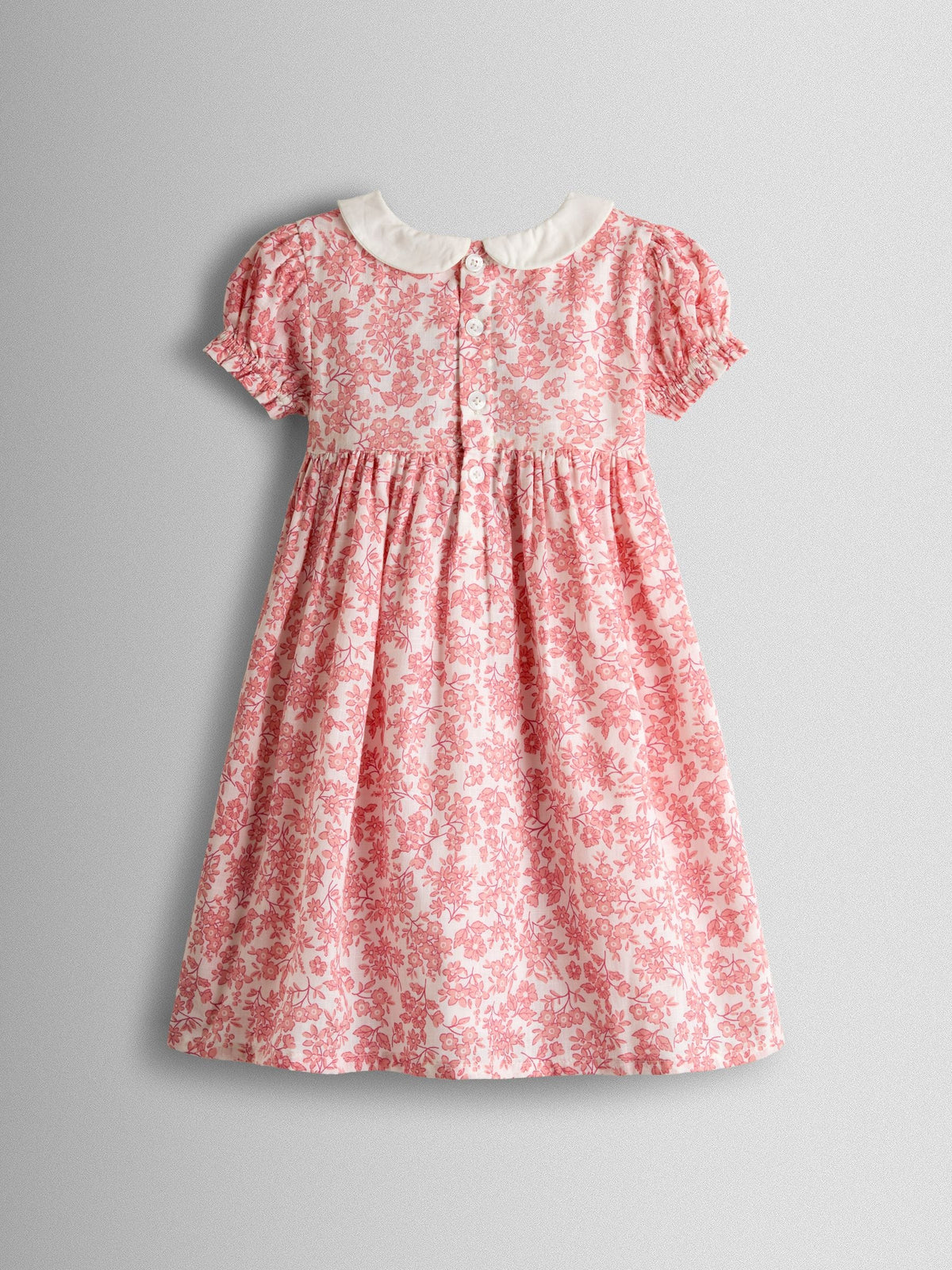JoJo Maman Bébé Light Pink Garden Floral Smocked Woven Dress