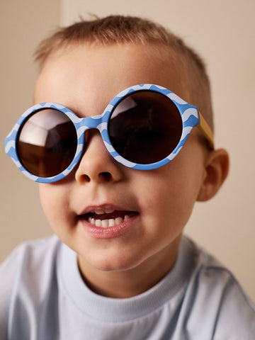 Blue/Yellow Round Sunglasses