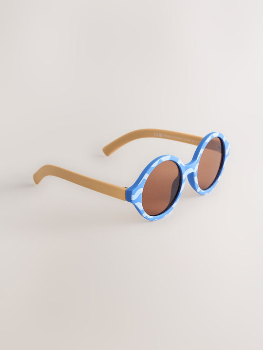 Blue/Yellow Round Sunglasses