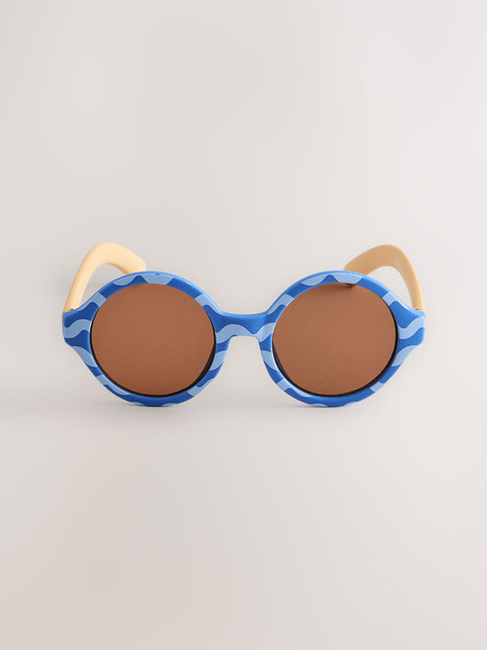 Blue/Yellow Round Sunglasses