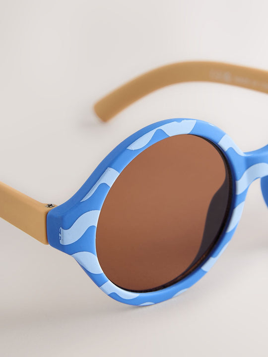 Blue/Yellow Round Sunglasses