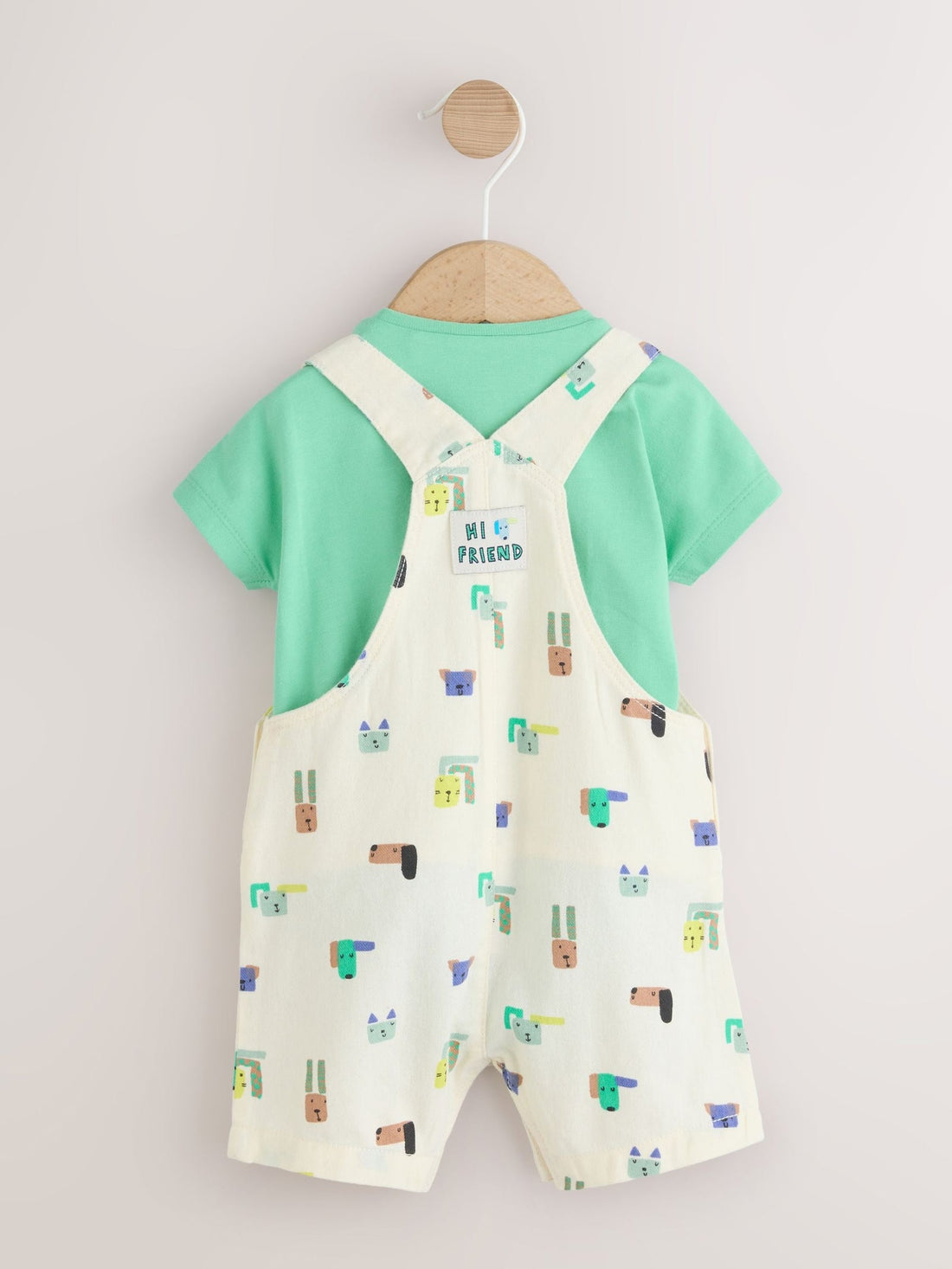 Green Dogs Twill Dungaree and Bodysuit Baby Set (0mths-2yrs)