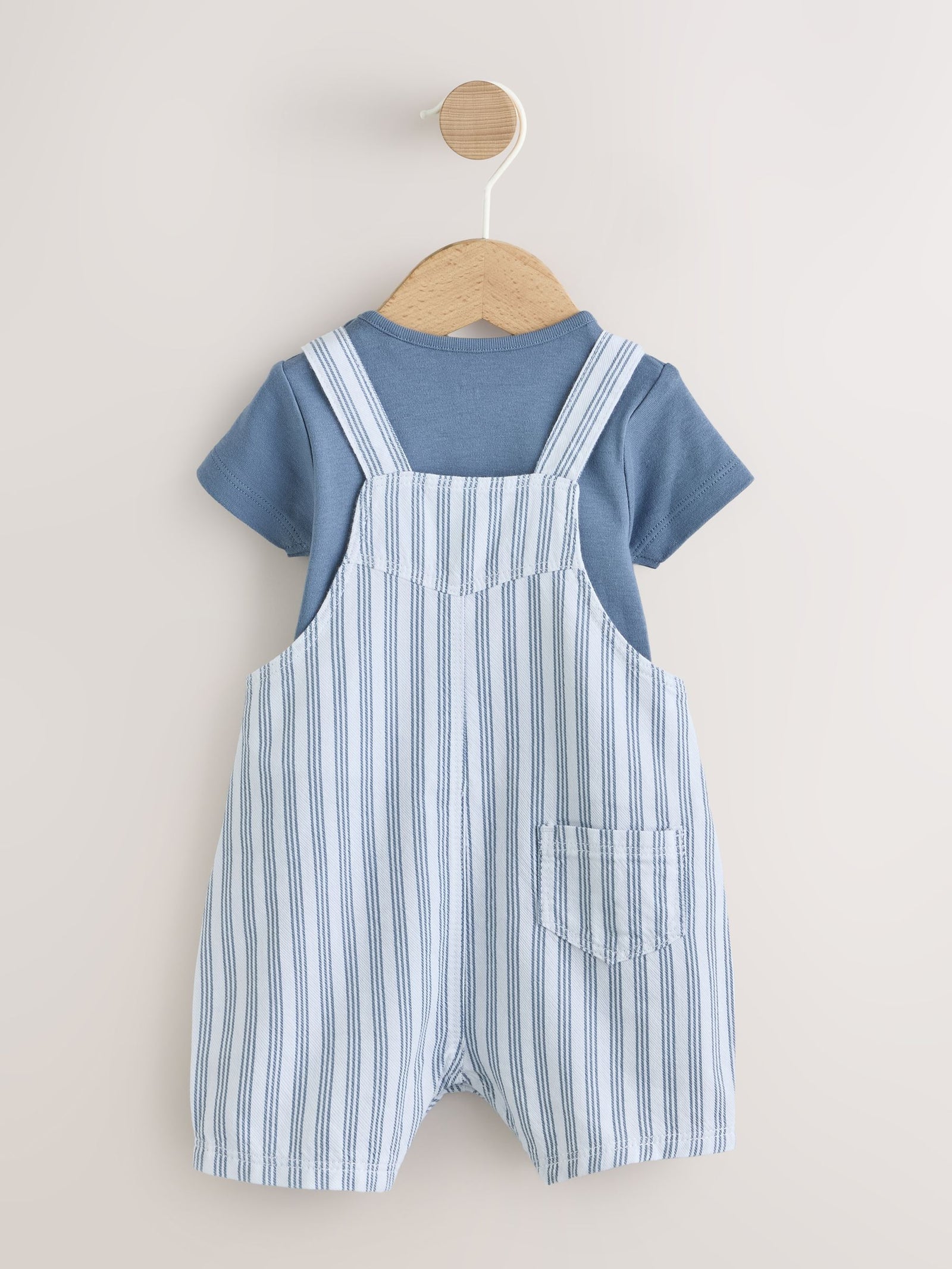 Blue Mickey Mouse Dungaree and Bodysuit Baby Set (0mths-2yrs)
