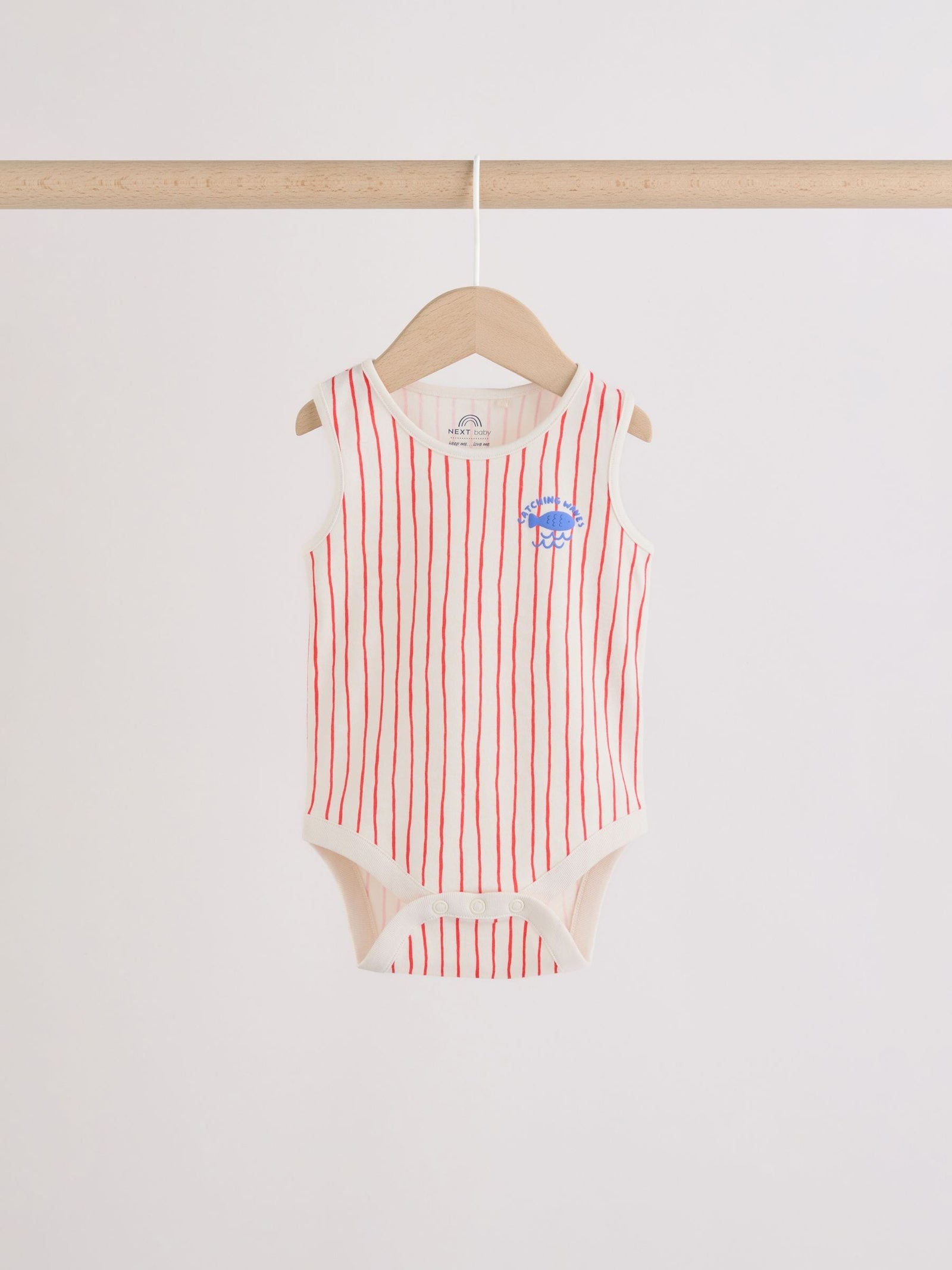 Navy/Red Stripe Baby Bodysuits 5 Pack
