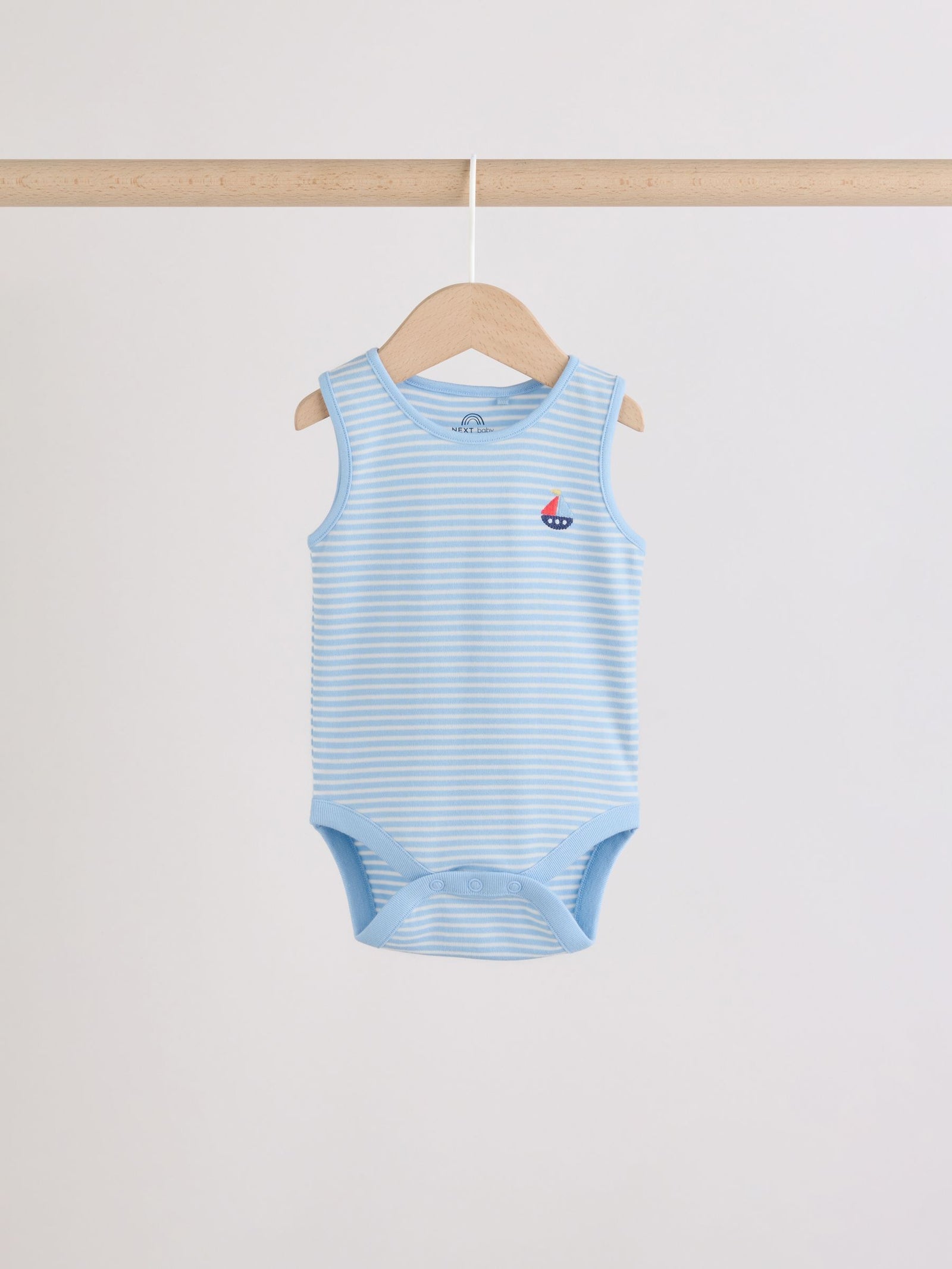 Navy/Red Stripe Baby Bodysuits 5 Pack